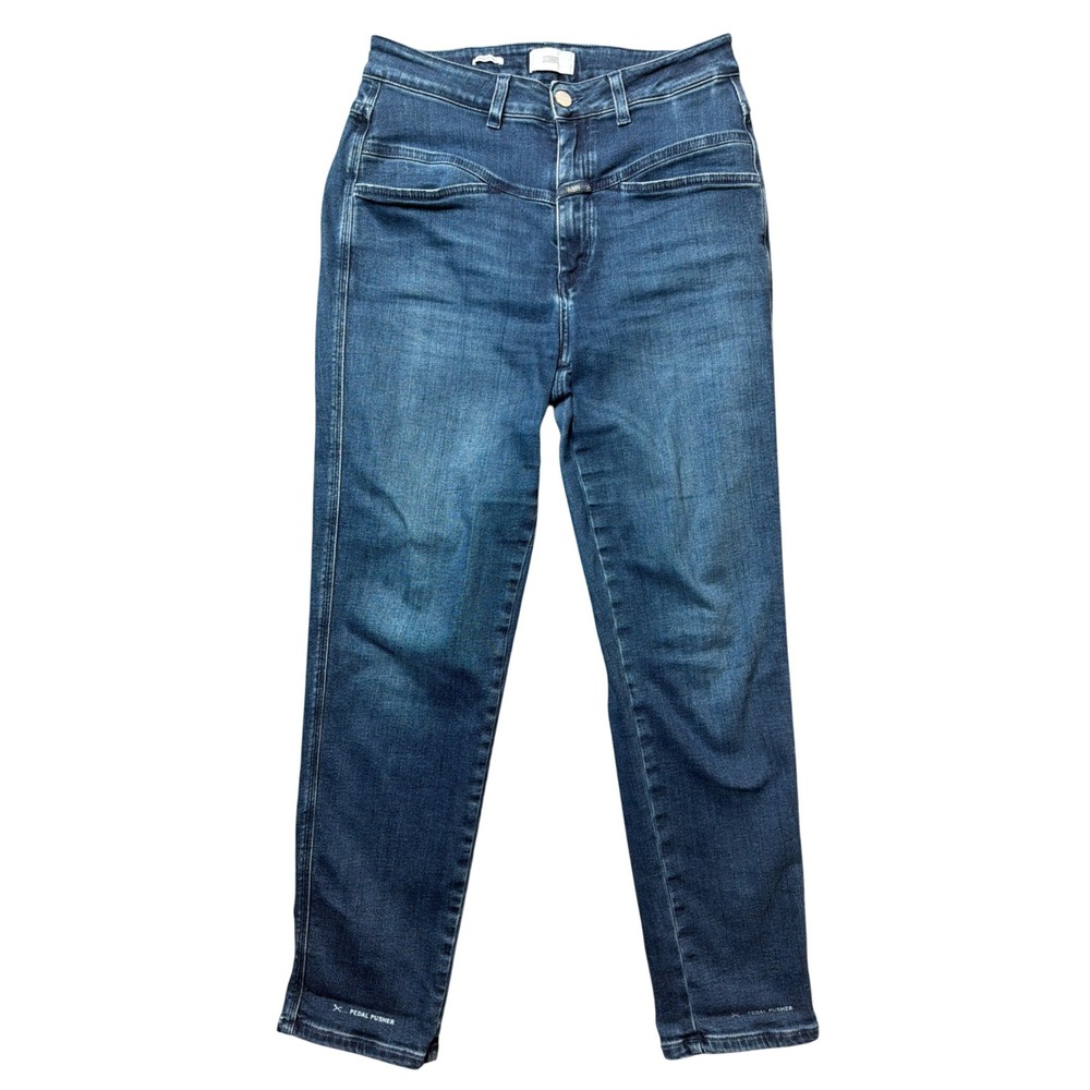 Closed Jeans Women 46 Pedal Pusher Blue High Rise Tapered X-Pocket Made in Italy